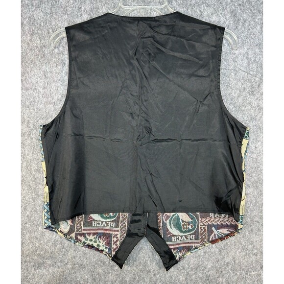 Vintage Bobbie Brooks Tapestry Vest Fruit Peach Grapes Pear Cherries Women’s L - Picture 4 of 10